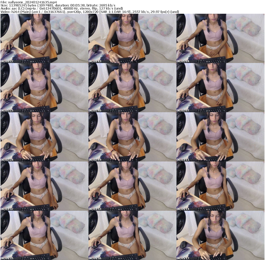 Preview thumb from xallysonx on 2024-01-24 @ chaturbate